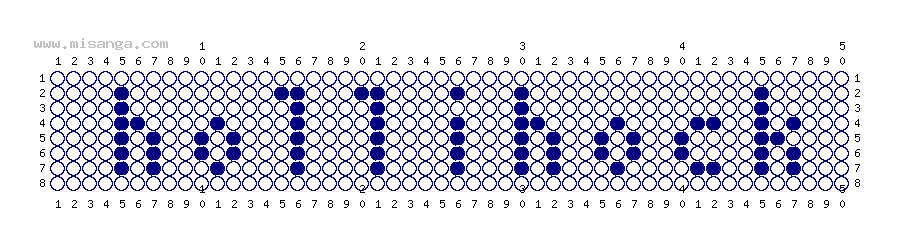 編みこみ文字ミサンガ製作図：HOLLYHOCK