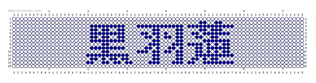編みこみ文字ミサンガ製作図：黒羽蓮