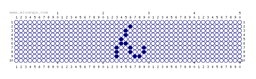 編みこみ文字ミサンガ製作図：ん