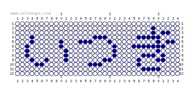 編みこみ文字ミサンガ製作図：いつき
