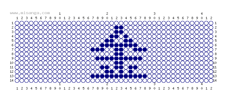 編みこみ文字ミサンガ製作図：金