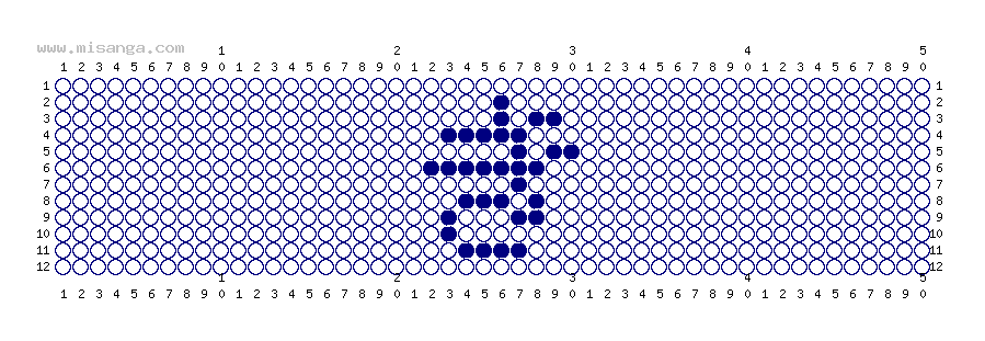 編みこみ文字ミサンガ製作図：き