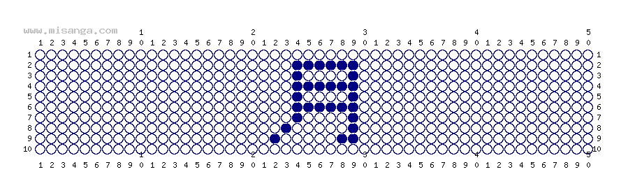 編みこみ文字ミサンガ製作図：月