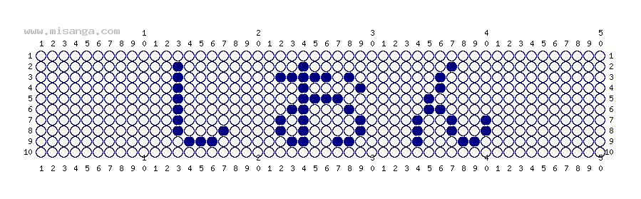 編みこみ文字ミサンガ製作図：しおん