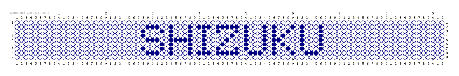 編みこみ文字ミサンガ製作図：SHIZUKU