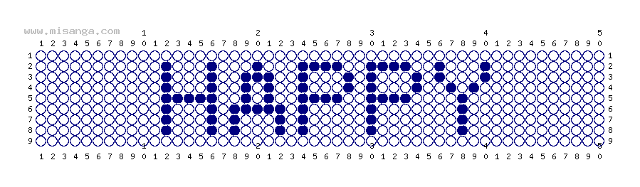 編みこみ文字ミサンガ製作図：HAPPY