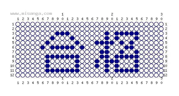 編みこみ文字ミサンガ製作図：合格