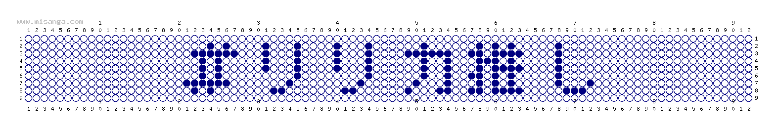 編みこみ文字ミサンガ製作図：#リリカ推し