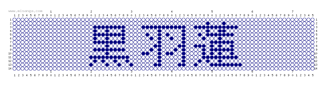 編みこみ文字ミサンガ製作図：黒羽蓮