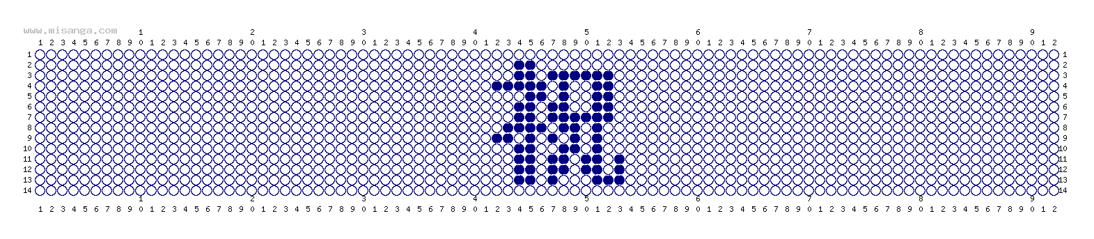 編みこみ文字ミサンガ製作図：祝