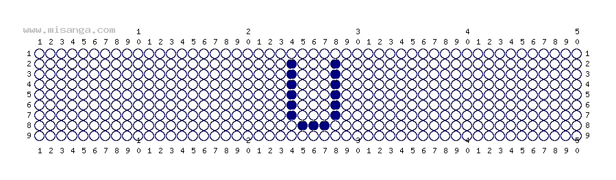 編みこみ文字ミサンガ製作図：U