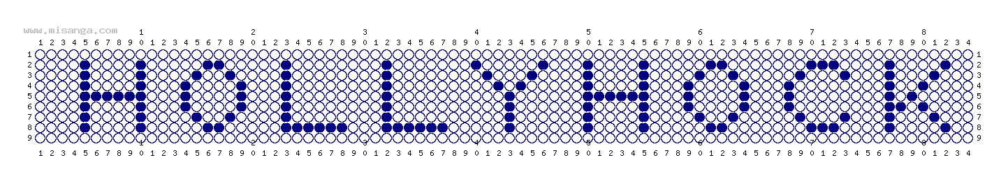 編みこみ文字ミサンガ製作図：HOLLYHOCK