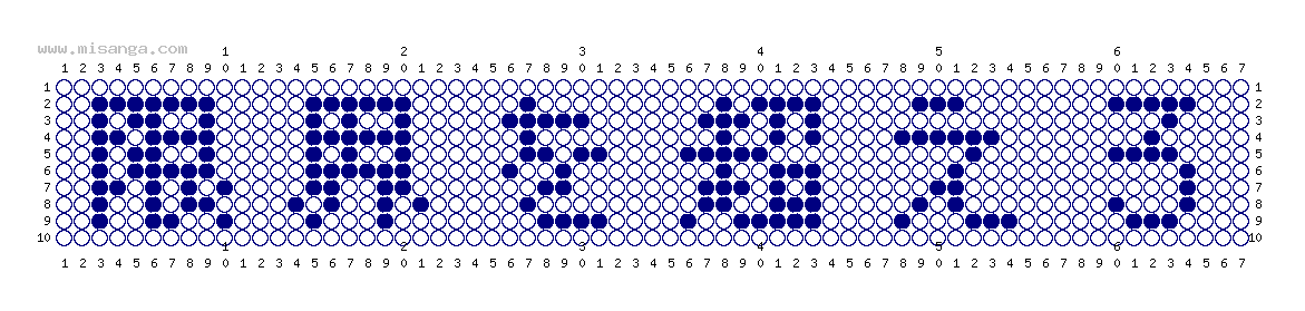 編みこみ文字ミサンガ製作図：限界を超えろ