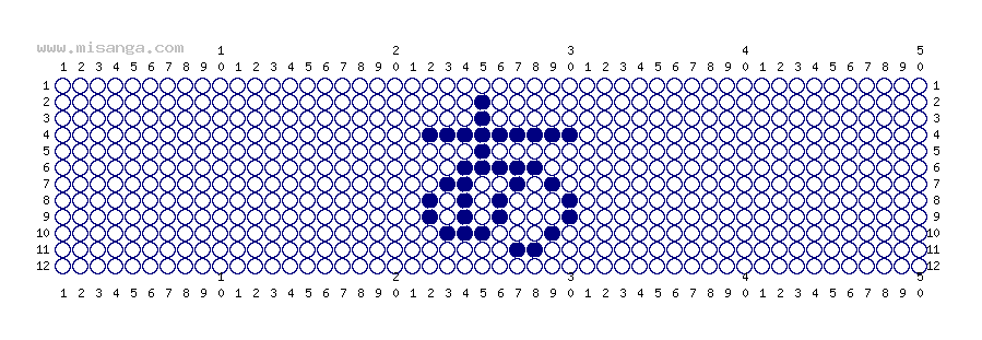 編みこみ文字ミサンガ製作図：あ