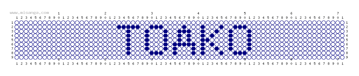 編みこみ文字ミサンガ製作図：TOAKO