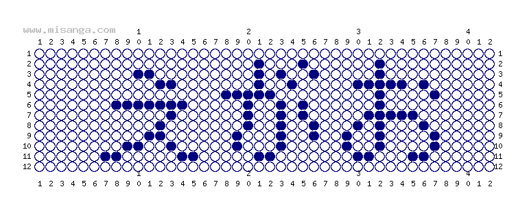 編みこみ文字ミサンガ製作図：えがお
