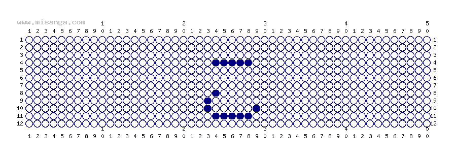 編みこみ文字ミサンガ製作図：こ