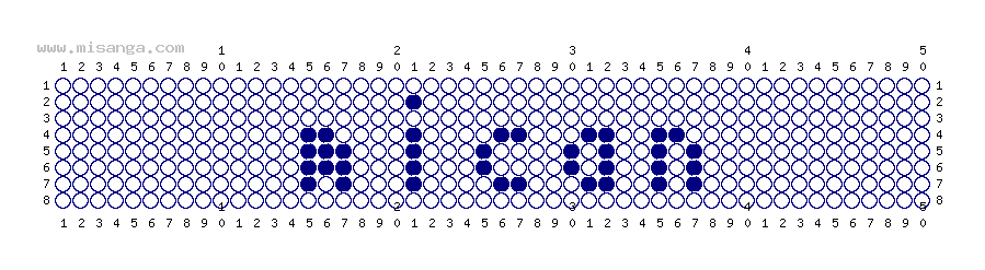 編みこみ文字ミサンガ製作図：MISAN