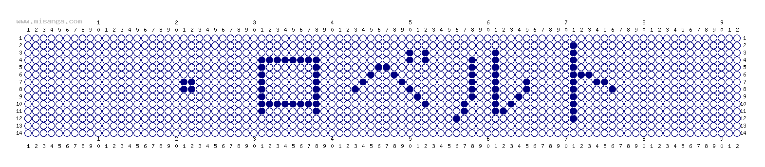 編みこみ文字ミサンガ製作図：・ロベルト