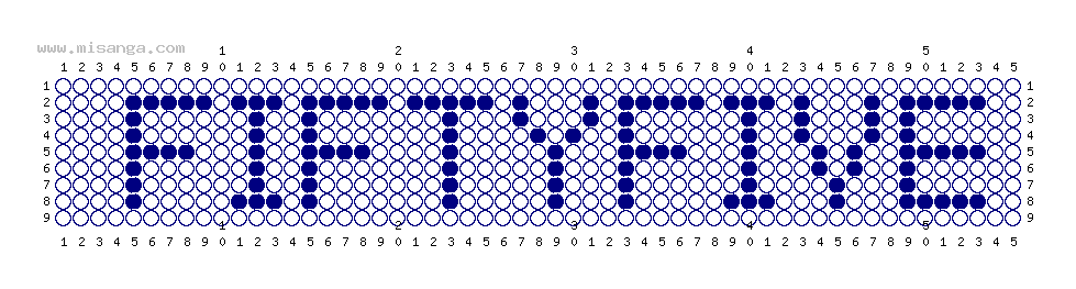 編みこみ文字ミサンガ製作図：FIFTYFIVE