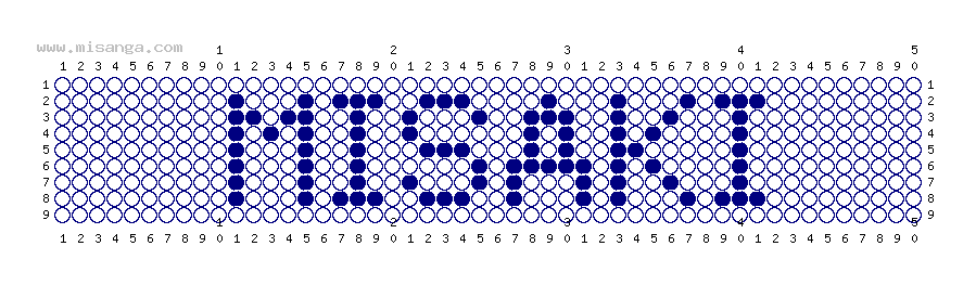 編みこみ文字ミサンガ製作図：MISAKI