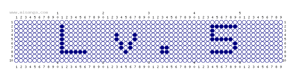 編みこみ文字ミサンガ製作図：Lv.5