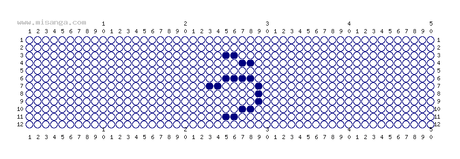 編みこみ文字ミサンガ製作図：う