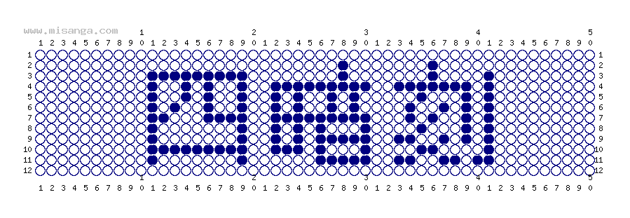 編みこみ文字ミサンガ製作図：四暗刻