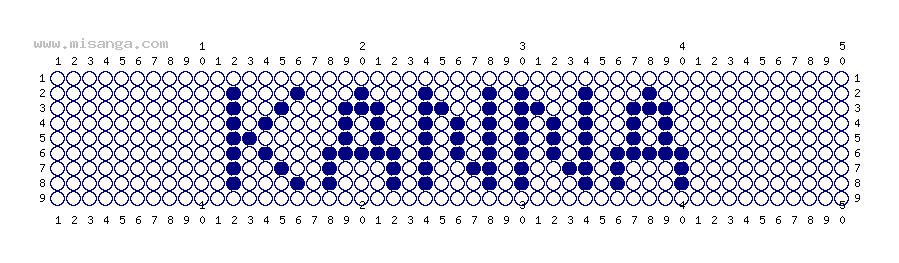 編みこみ文字ミサンガ製作図：KANNA