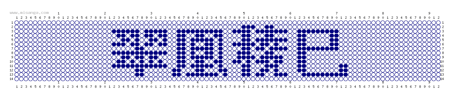 編みこみ文字ミサンガ製作図：翠凰稜巳