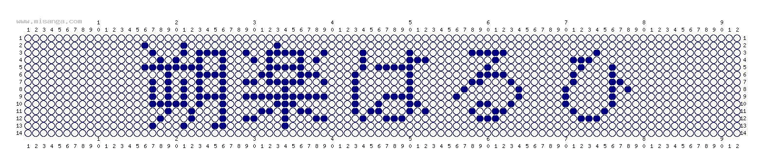編みこみ文字ミサンガ製作図：朔楽はるひ