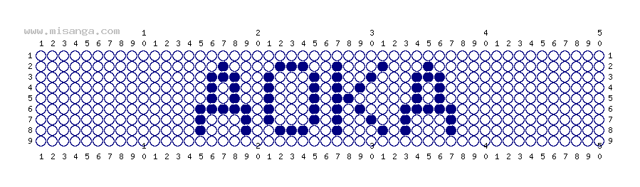 編みこみ文字ミサンガ製作図：AOKA