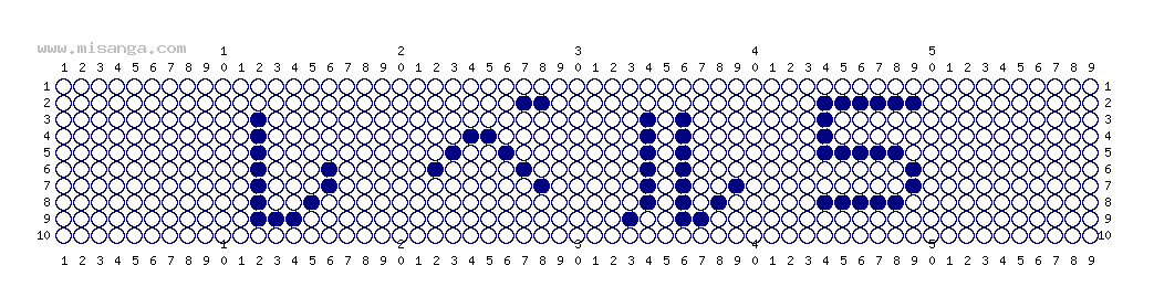 編みこみ文字ミサンガ製作図：レベル５