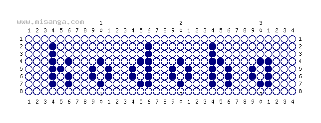 編みこみ文字ミサンガ製作図：KOTOHA