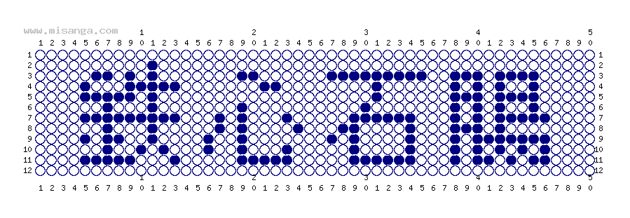 編みこみ文字ミサンガ製作図：鉄心石腸