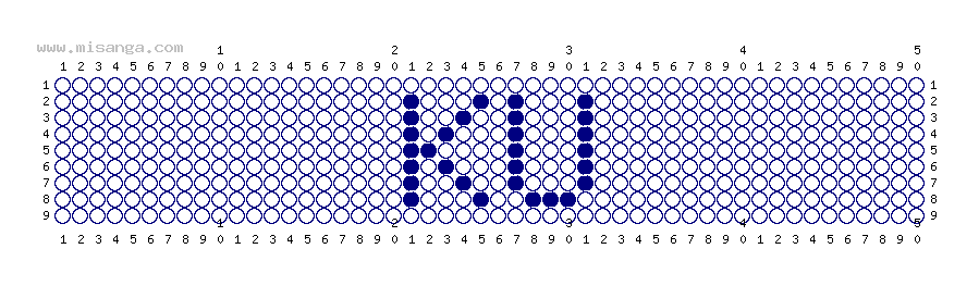 編みこみ文字ミサンガ製作図：KU