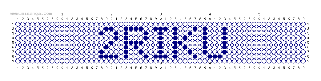 編みこみ文字ミサンガ製作図：2RIKU