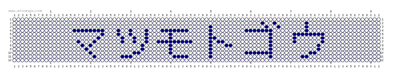 編みこみ文字ミサンガ製作図：マツモトゴウ
