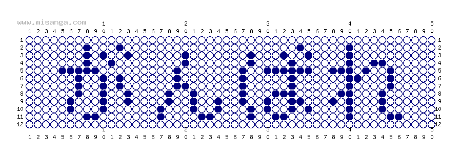 編みこみ文字ミサンガ製作図：がんばれ