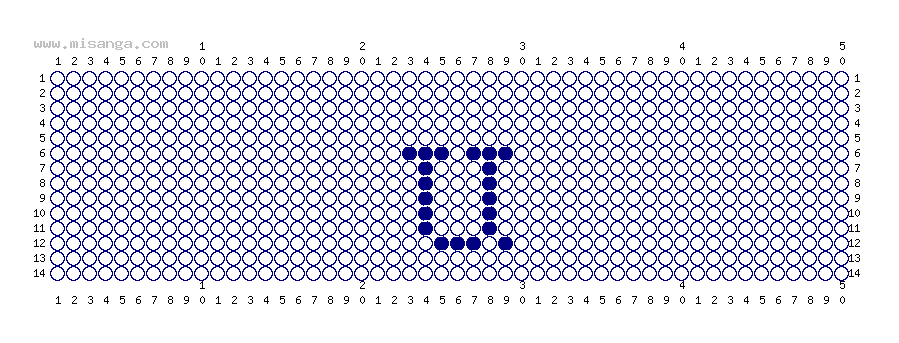 編みこみ文字ミサンガ製作図：u