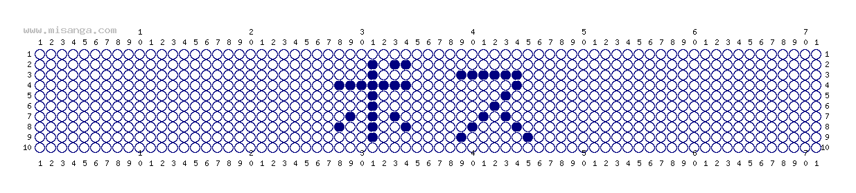 編みこみ文字ミサンガ製作図：ボス