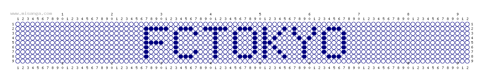 編みこみ文字ミサンガ製作図：FCTOKYO