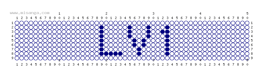 編みこみ文字ミサンガ製作図：LV1