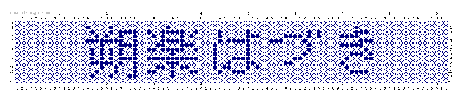 編みこみ文字ミサンガ製作図：朔楽はづき