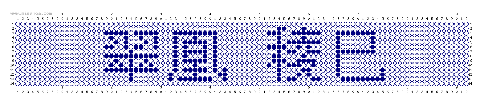 編みこみ文字ミサンガ製作図：翠凰 稜巳