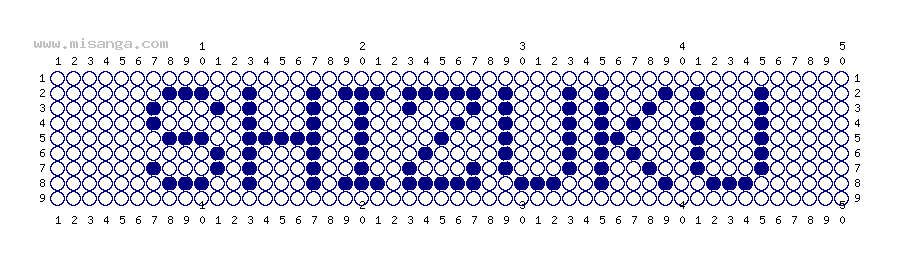 編みこみ文字ミサンガ製作図：SHIZUKU