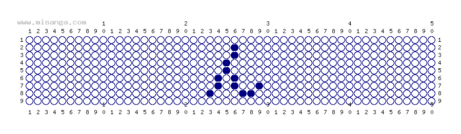 編みこみ文字ミサンガ製作図：ん