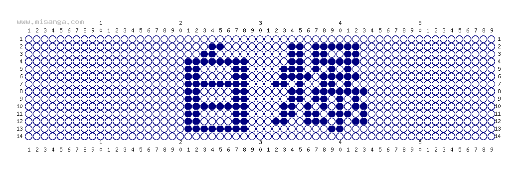 編みこみ文字ミサンガ製作図：自爆