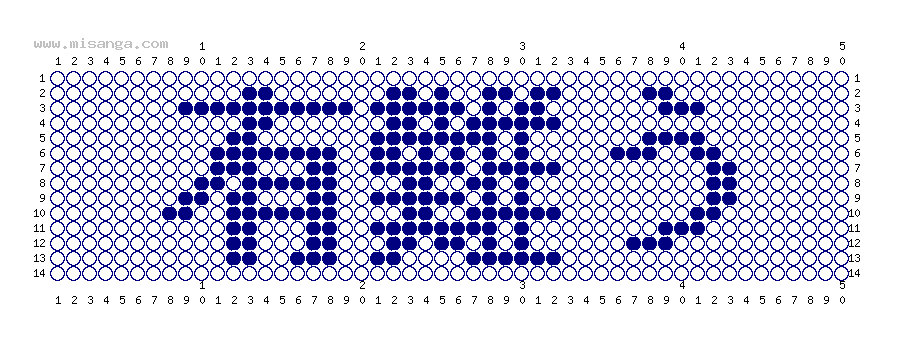 編みこみ文字ミサンガ製作図：有難う