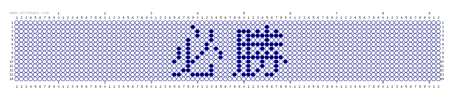 編みこみ文字ミサンガ製作図：必勝